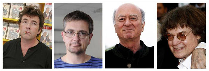 (De izq a der) Combo fotográfico que muestra al caricaturista galo Bernard Verlhac ‘Tignous’; el director de “Charlie Hebdo”, Stéphane Charbonnier ‘Charb’; el caricaturista francés Georges Wolinski y el también caricaturista Cabu. EFE