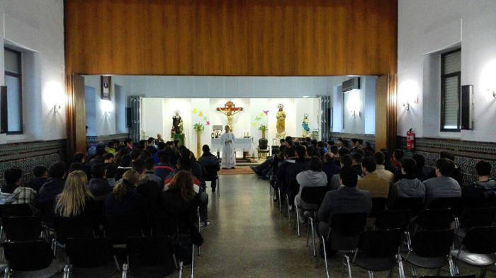 Misa el pasado 31 de enero con motivo de San Juan Bosco en el Colegio Sagrado Corazón de Jerez de la Frontera