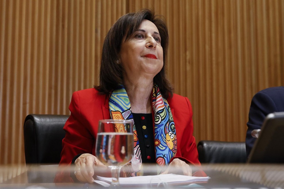 La ministra de Defensa, Margarita Robles, durante su comparecencia este miércoles ante la Comisión de Defensa del Congreso.