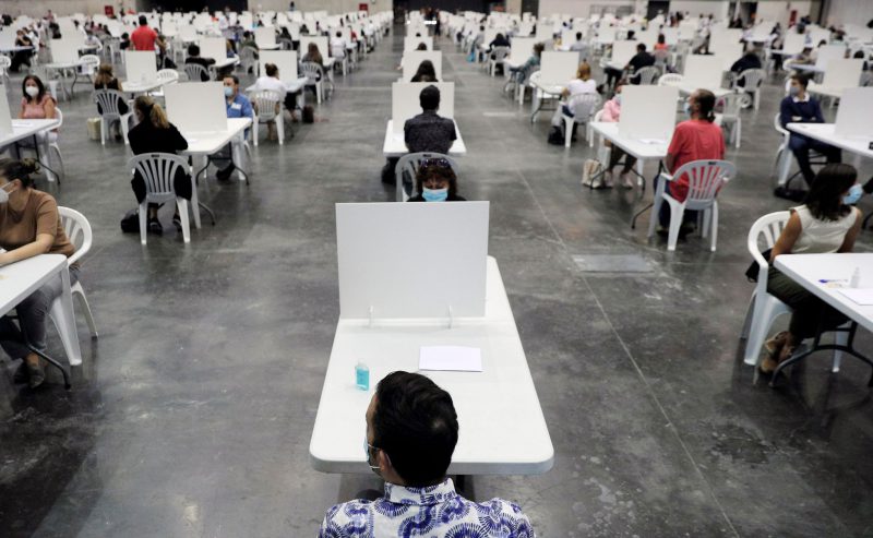 Oposiciones celebradas en Valencia en septiembre de 2020.