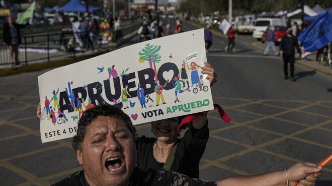 Manifestación por el Apruebo en el Plebiscito nueva Constitución de Chile