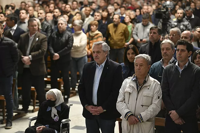 Alberto Fernández durante la denominada Misa por la Paz en la Basílica de Nuestra Señora de LujánPRESIDENCIA DE ARGENTINA