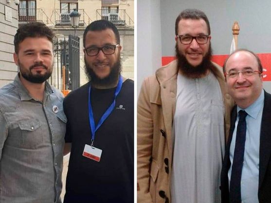 El detenido Said Badaoui posa en el Congreso junto a Rufián o en una sede del PSC con Iceta.