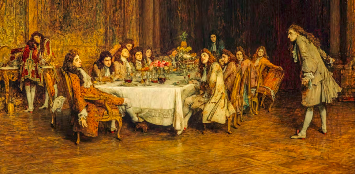 ‘Voltaire’, de William Quiller Orchardson, que muestra una disputa de Voltaire con el Duque de Rohan en una cena. National Galleries Scotland / Wikimedia Commons