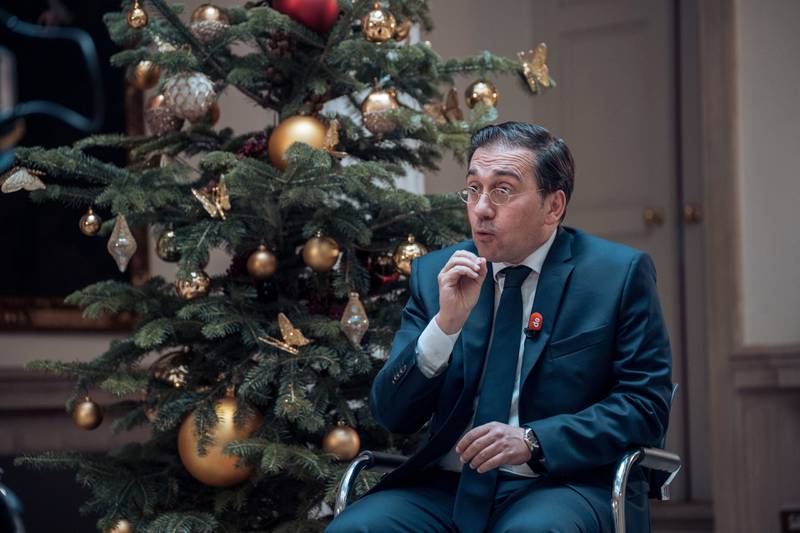 El ministro de Asuntos Exteriores, Unión Europea y Cooperación, José Manuel Albares, durante una entrevista para Europa Press en el Palacio de Viana, a 22 de diciembre de 2022, en Madrid (España). José Manuel Albares se licenció en Derecho y se dipl Gabriel Luengas -