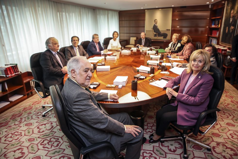 Primer pleno del Tribunal Constitucional con Cándido Conde-Pumpido como presidente, el 24 de enero.Samuel Sánchez