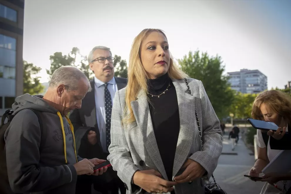 La líder del grupo neonazi Hogar Social Madrid (HSM), Melisa Domínguez, en la Audiencia Provincial de Madrid, a 18 de octubre de 2022. — Juan Barbosa / Europa Press
