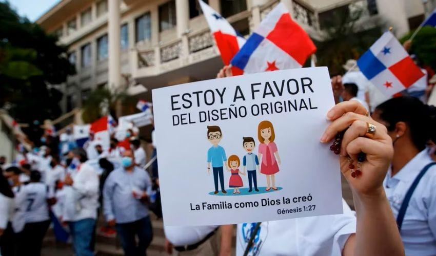 Vista de las protestas pro familias.