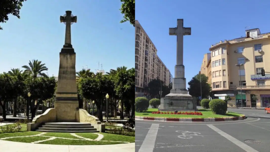 La cruz de Elche y de Cáceres amenazadas con ser derribadas