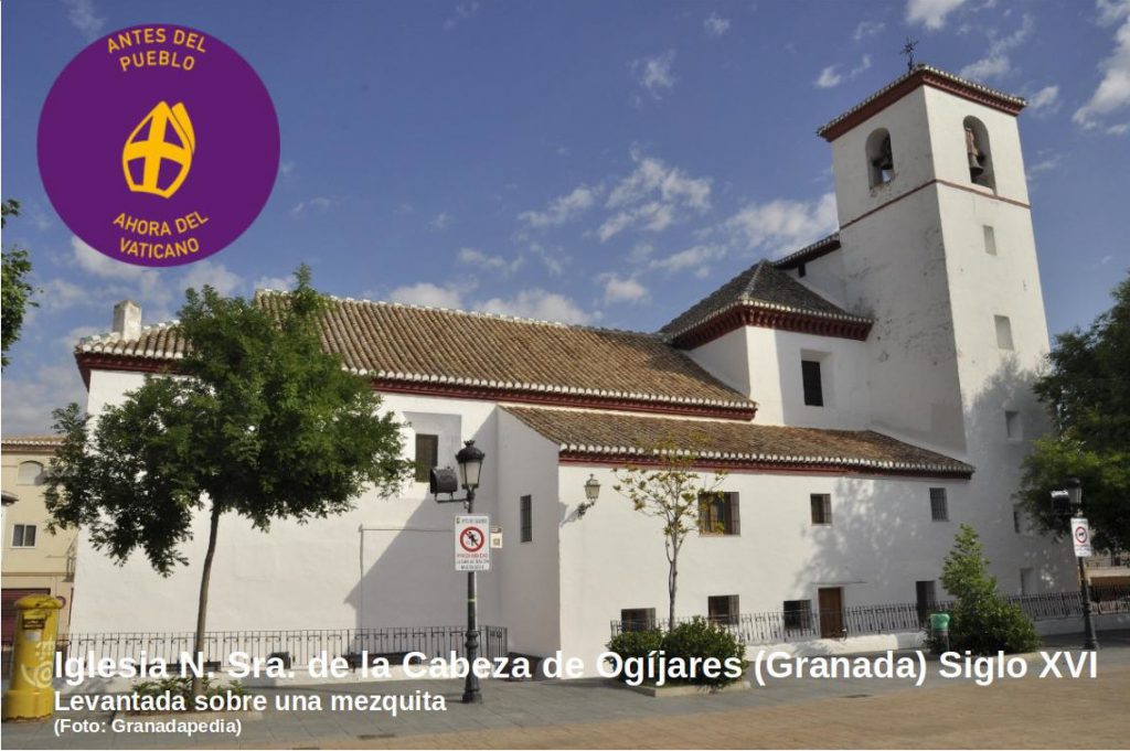 Fotografía de la iglesia de Santa Ana en Los Ogíjares - Granada etiquetada para la campaña de Recuperando: Antes del pueblo, ahora del Vaticano.