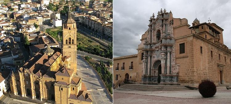 Catedral de Guadix (izq.) y Basílica de Caravaca de la Cruz, punto de inicio y final del Camino Espiritual del Sur.
