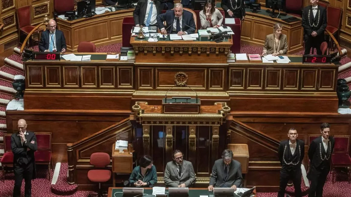 El Senado francés durante el debate sobre el derecho al aborto. EFE/EPA/CHRISTOPHE PETIT TESSON