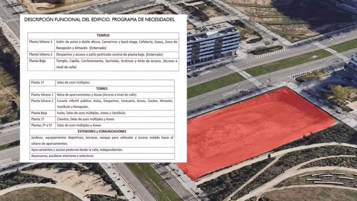 Parcela que el Ayuntamiento cederá a la iglesia, con la descripción inicial de sus espacios Somos Madrid