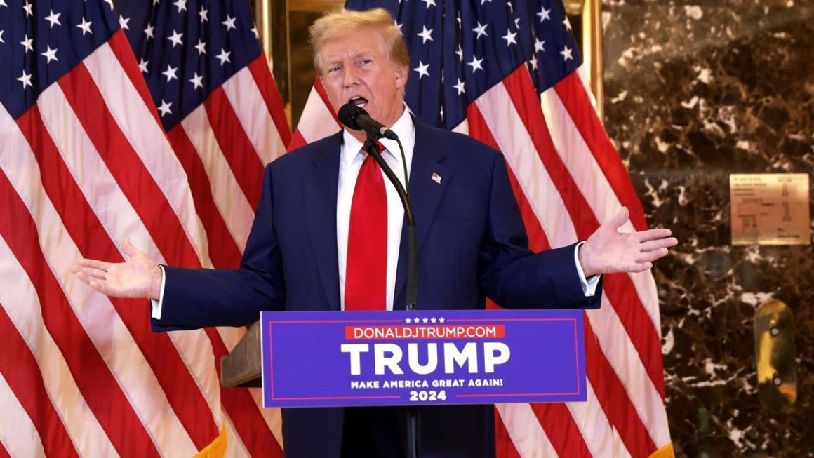 Conferencia del expresidente Donald Trump el día después de ser declarado culpable de los 34 delitos investigados en el 'caso Stormy Daniels'. Agencia EFE
