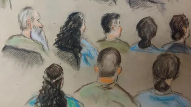 Un boceto judicial proporcionado muestra a algunos de los acusados.Agencia EFE | EFE