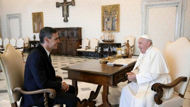 Pedro Sánchez, con el Papa Francisco Vatican Media