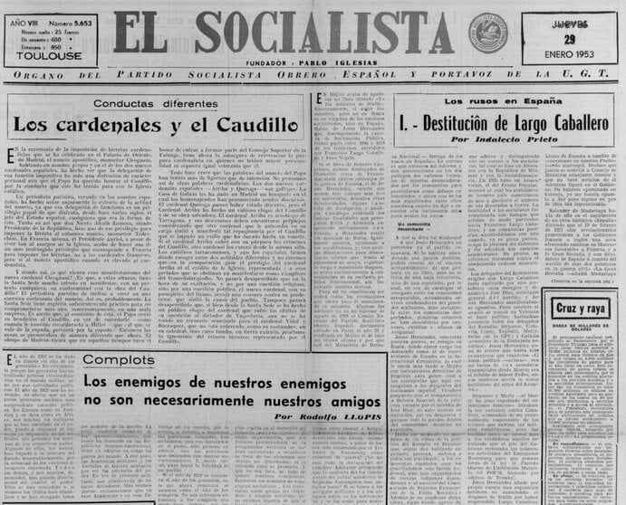 'El Socialista', número 5653, del 29 de enero de 1953