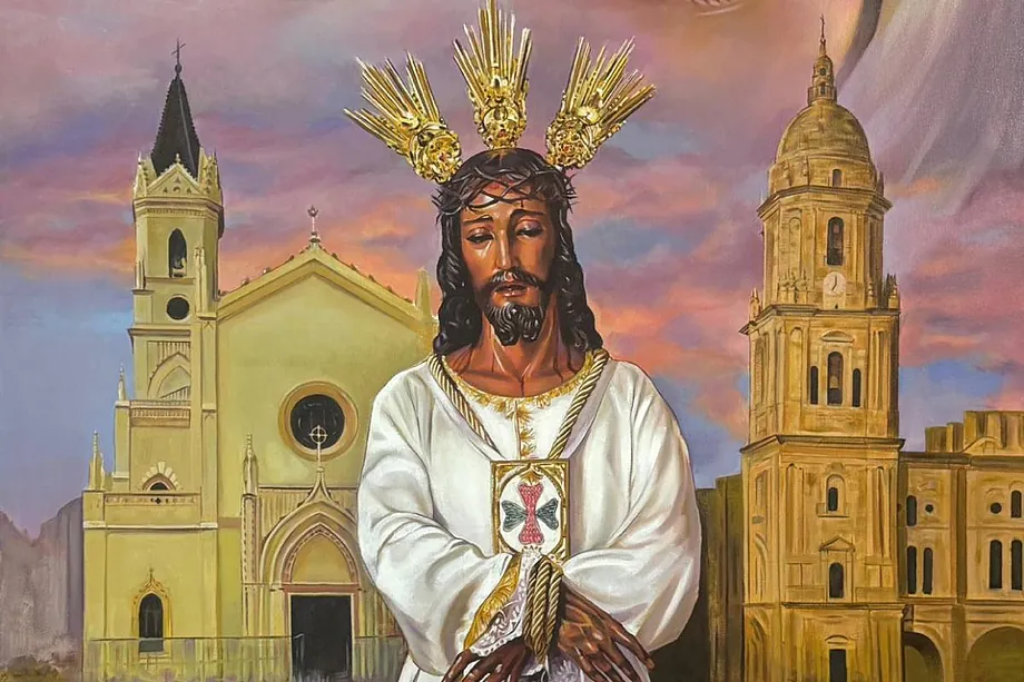 Un fragmento del cartel anunciador de la salida procesional de la Cofradía el lunes santo.