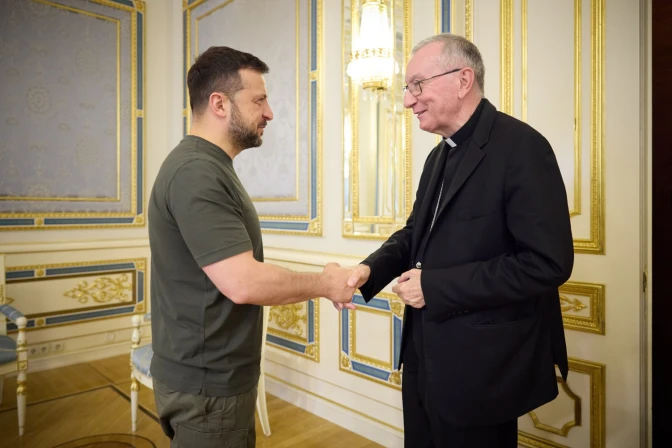 Imagen del encuentro entre Zelenski y el Cardenal Pietro Parolin | Crédito: Perfil oficial de X de Zelenski