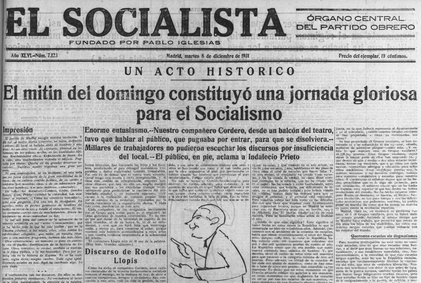 Número 7.123, del 8 de diciembre de 1931, de 'El Socialista'