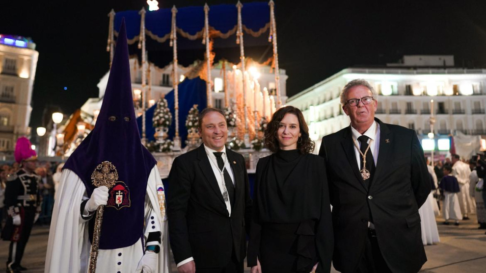 Isabel Díaz Ayuso durante la procesión de la hermandad de Los Gitanos, en una foto de archivo.Comunidad de Madrid