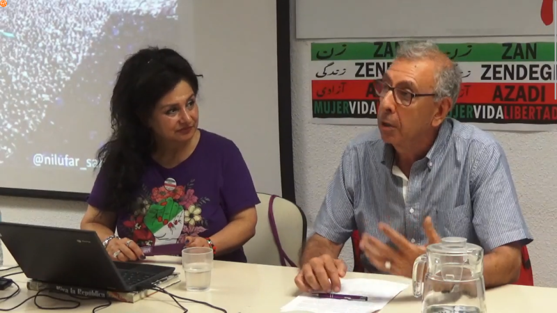 Nilufar Saberi y Waleed Saleh en la conferencia organizada por el CAUM y Europa Laica