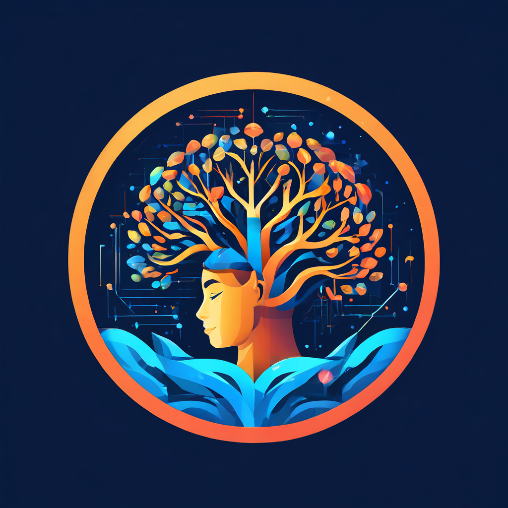 Logotipo de educación con bases en la inteligencia artificial