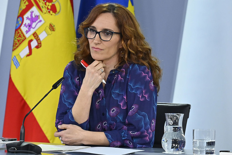 11/03/2025. La ministra de Sanidad, Mónica García, durante la rueda de prensa tras el Consejo de Ministros.