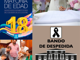 Composición con imágenes representativas de los ritos de paso celebrados en municipios españoles