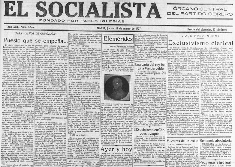 Número 5.646, de 'El Socialista', del 10 de marzo de 1927