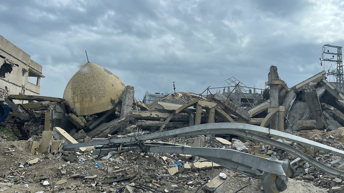 Una mezquita destruida en Gaza