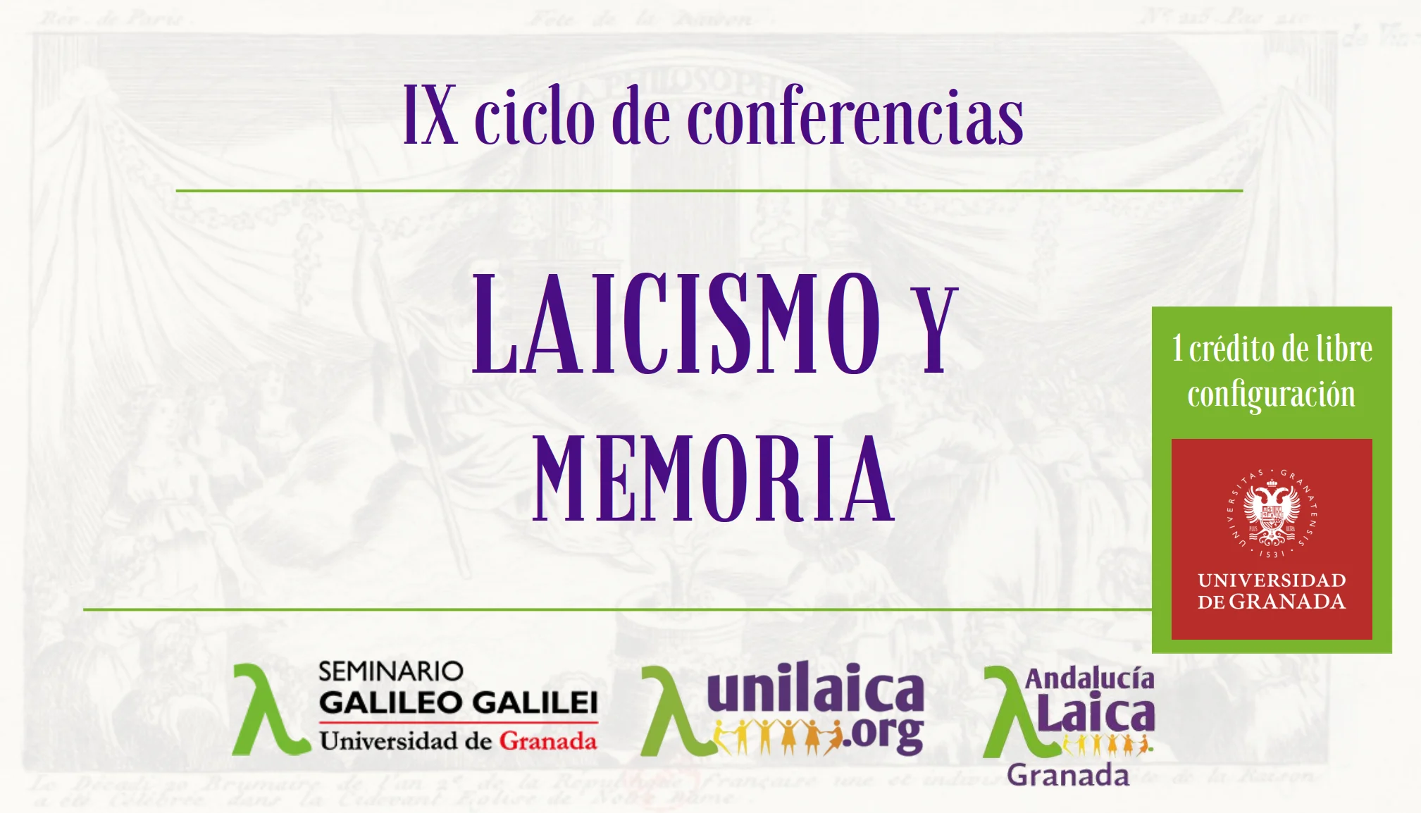 Cartel curso IX ciclo conferencias del Seminario Galileo Galilei