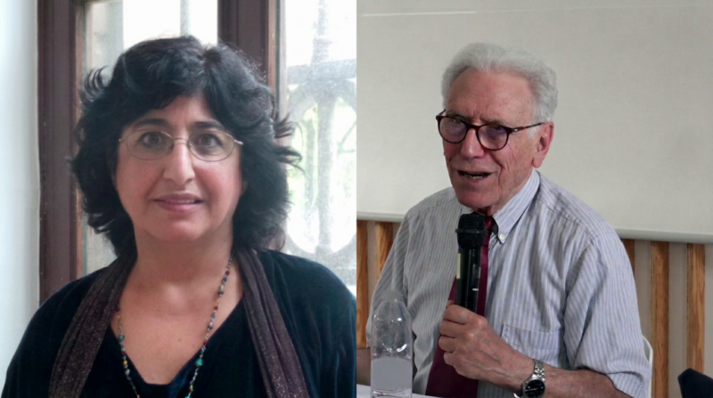 Nazanin Armanian y Henri Peña-Ruiz ante su nombramiento como socios de honor de Europa Laica